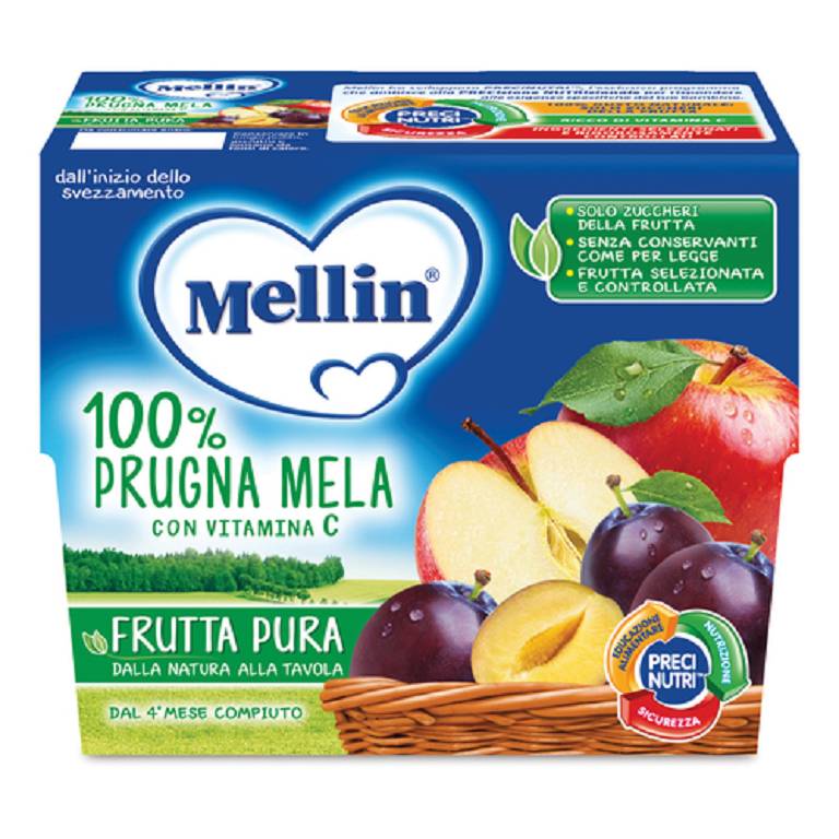 MELLIN FRUTTA PURA PR/ME4X100G